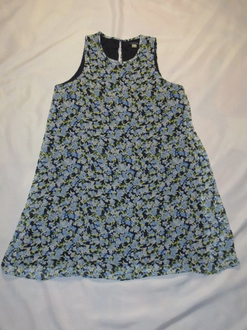 TOMMY HILFIGER womens DRESS blue FLORAL shift SLEEVELESS SIZE 10